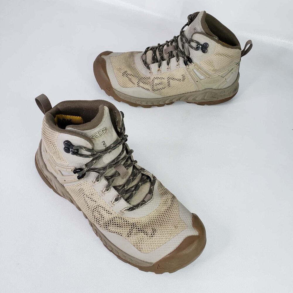 Keen NXIS EVO Mid Shoes Womens Size 8.5 Beige Mesh Hiking 1026683